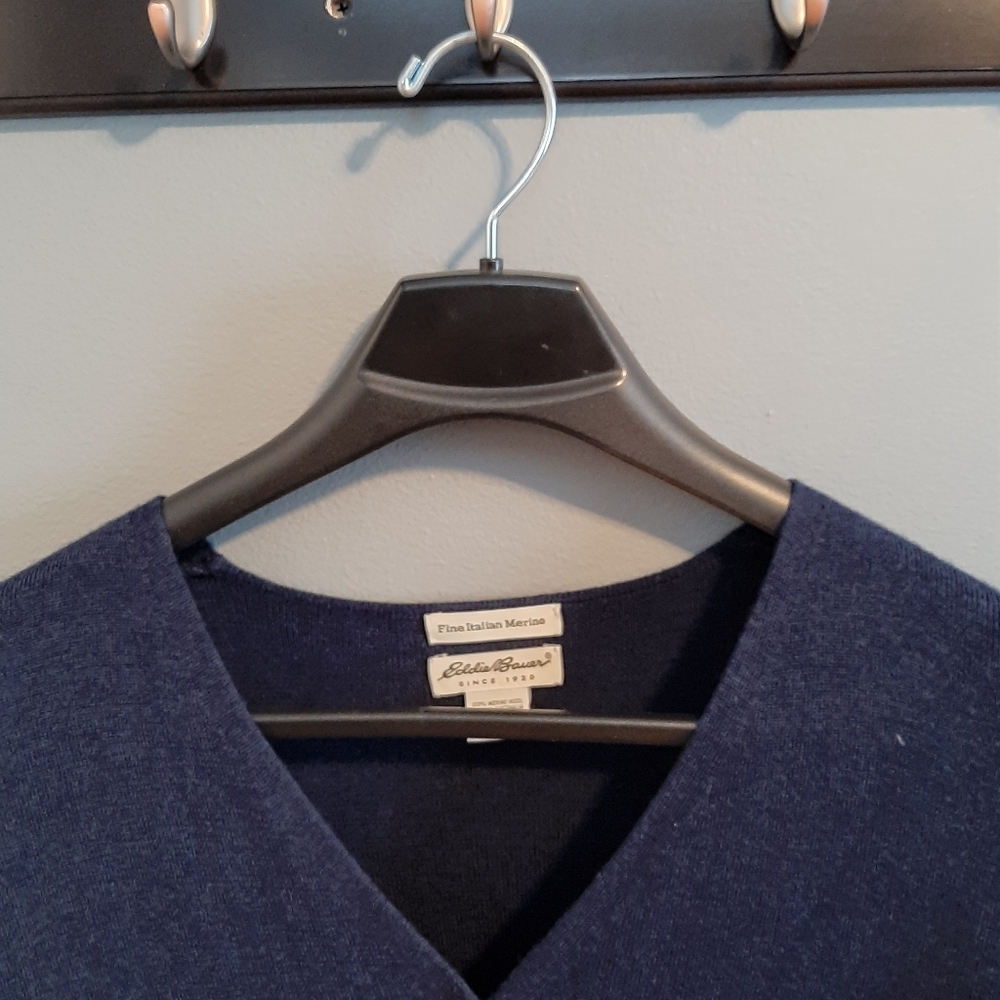 Eddie Bauer Navy Merino Long Cardigan